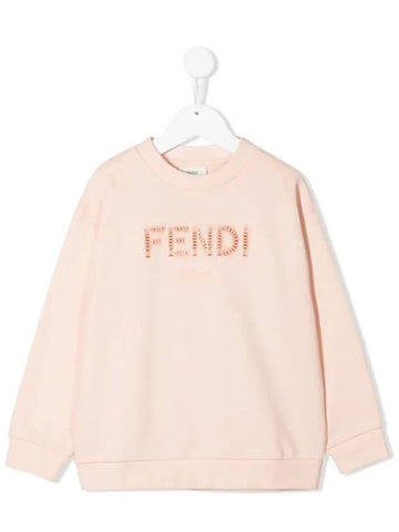 Kids Logo Lettering Sweatshirt Pink JUH030 5V0 F16WG - FENDI - BALAAN 1