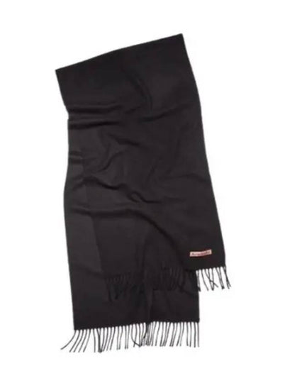 Logo Fringe Cashmere Muffler Black - ACNE STUDIOS - BALAAN 2