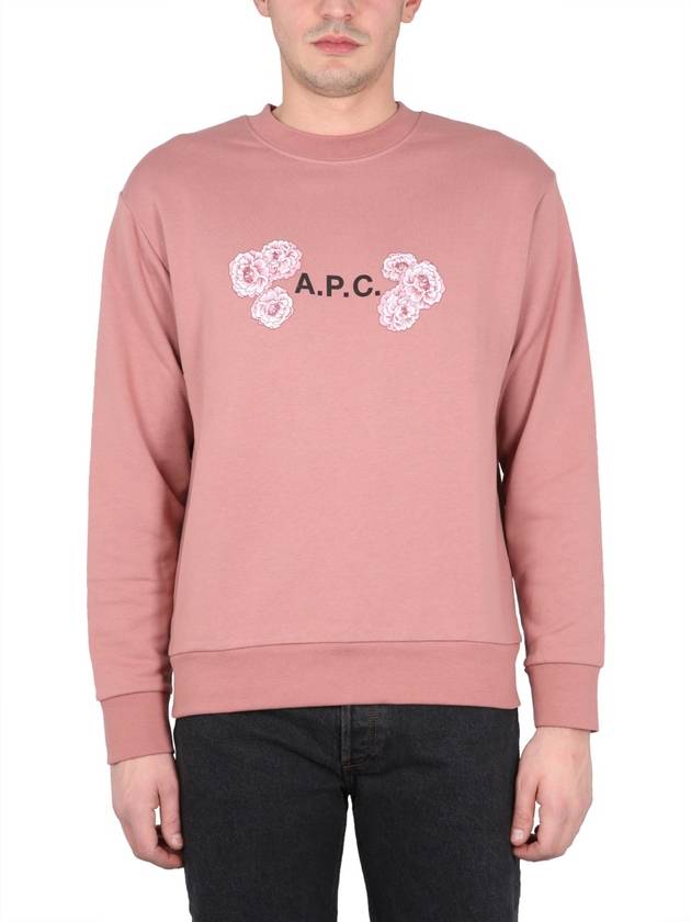 Flower Logo Sweatshirt Pink - A.P.C. - BALAAN 7