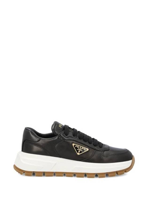 Triangle Logo Low Top Sneakers Black - PRADA - BALAAN 1