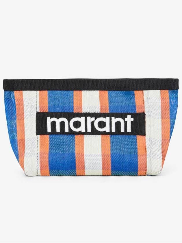 Embroidered Logo Pouch Bag Blue - ISABEL MARANT - BALAAN 2