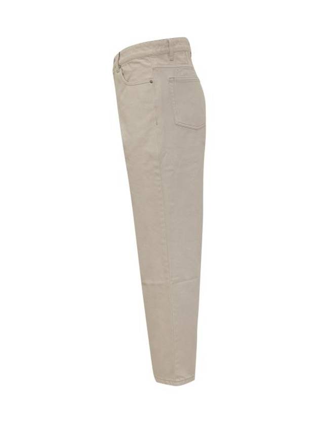 Logo Patch Tapered Fit Denim Jeans Beige - AMI - BALAAN 4