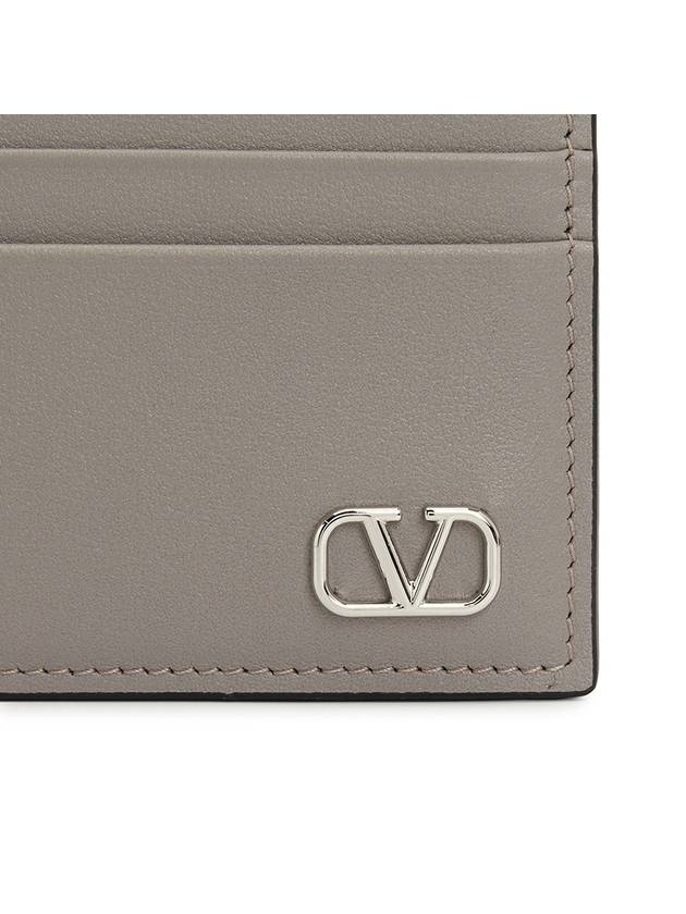 V Logo Signature Card Wallet Grey - VALENTINO - BALAAN 6