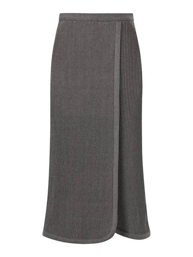 Women s Winter Wrap Style H Line Pleated Skirt Gray - MONPLISSE - BALAAN 1