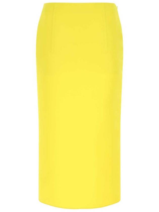 Women's Double Satin Pencil Skirt Yellow - PRADA - BALAAN 2