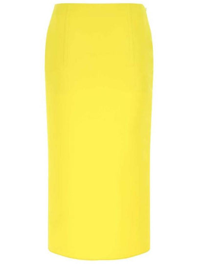 Women's Double Satin Pencil Skirt Yellow - PRADA - BALAAN 2