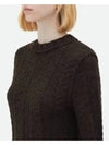 Women's Shetland Chevron Knit Top Dark Chestnut - BOTTEGA VENETA - BALAAN 2