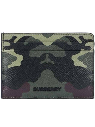 Camouflage Print Card Wallet Green - BURBERRY - BALAAN 1