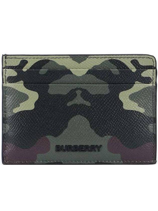 Camouflage Print Card Wallet Green - BURBERRY - BALAAN 1