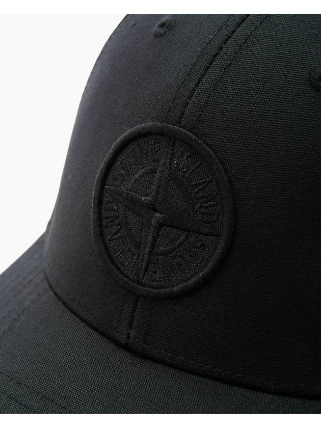 Logo Patch Cotton Ball Cap Black - STONE ISLAND - BALAAN 6