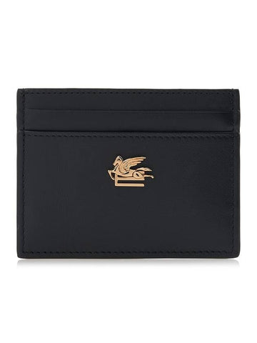 Women's Pegasus Logo Card Wallet Black - ETRO - BALAAN 1