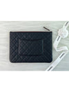 Silver CC Logo Medium Calfskin Clutch Bag Black - CHANEL - BALAAN 3