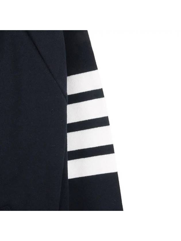 Engineered 4-Bar Stripe Loopback Jersey Knit Zip Up Hoodie Navy - THOM BROWNE - BALAAN 4