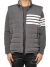 4 Bar Poly Twill Down Vest Grey - THOM BROWNE - BALAAN 8