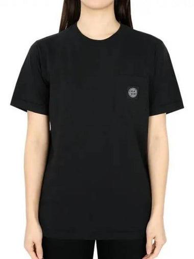 Stone Kids Compass Logo Patch Pocket Short Sleeve Black 801620347 V0029 14A Adult Wearable 270045 1053867 - STONE ISLAND - BALAAN 1