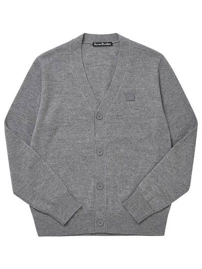 Keve Face Wool V-neck Cardigan Grey Melange - ACNE STUDIOS - BALAAN 2