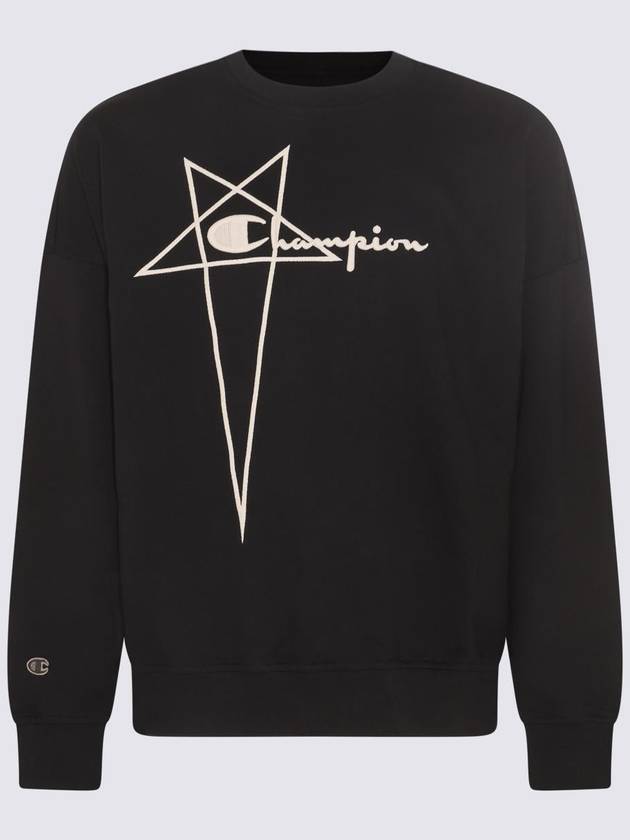 Rick Owens X Champion Black Cotton Sweatshirt - CHAMPION - BALAAN 1