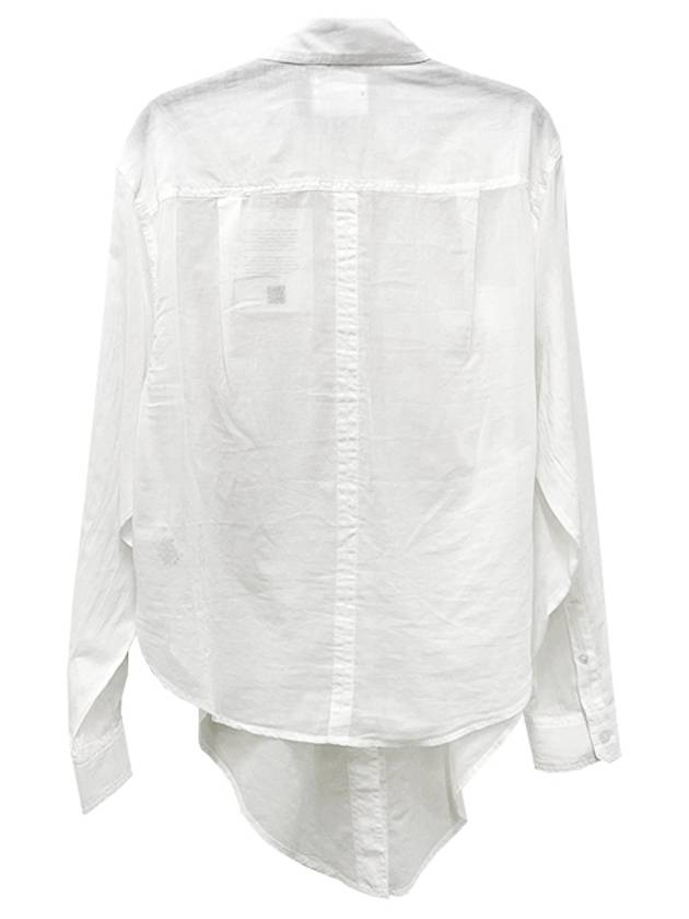 Women's Curved Hem Long Sleeve Shirts White - ISABEL MARANT ETOILE - BALAAN 4