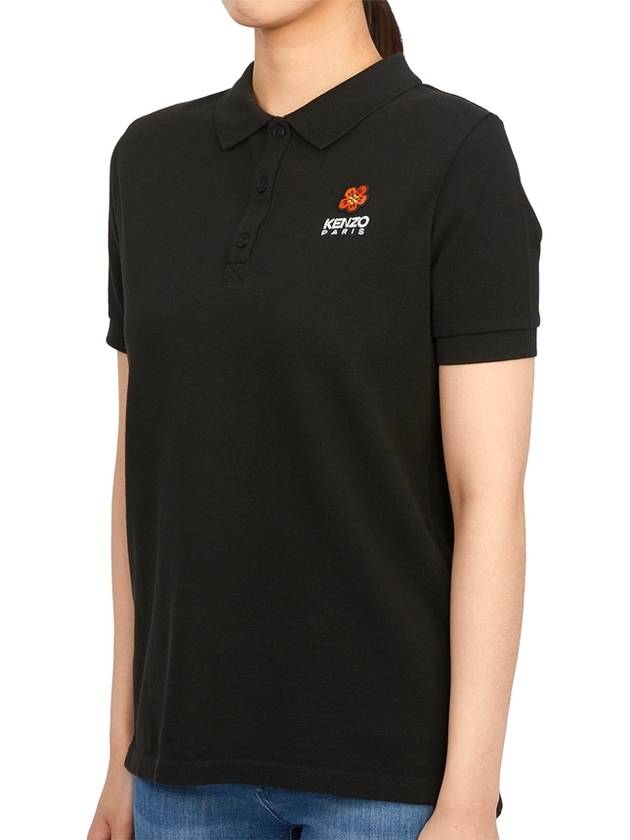 Women's Boke Flower Polo Shirt Black - KENZO - BALAAN 3