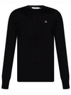 Men's ORB Embroidered Logo Bea Knit Top Black - VIVIENNE WESTWOOD - BALAAN 1