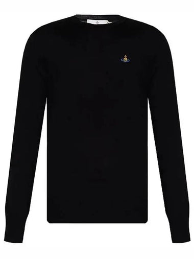 Men's ORB Embroidered Logo Bea Knit Top Black - VIVIENNE WESTWOOD - BALAAN 1