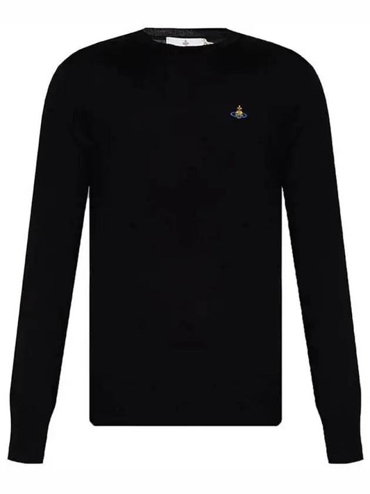 Men's ORB Embroidered Logo Bea Knit Top Black - VIVIENNE WESTWOOD - BALAAN.