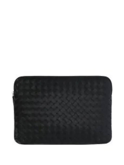 Getaway Intrecciato Leather Clutch Bag Black - BOTTEGA VENETA - BALAAN 2