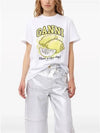 Relaxed Lemon T-Shirt Bright White - GANNI - BALAAN 3