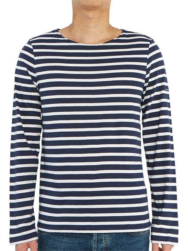 Minquiers Modern Stripe Long Sleeve T-Shirt Navy - SAINT JAMES - BALAAN 3