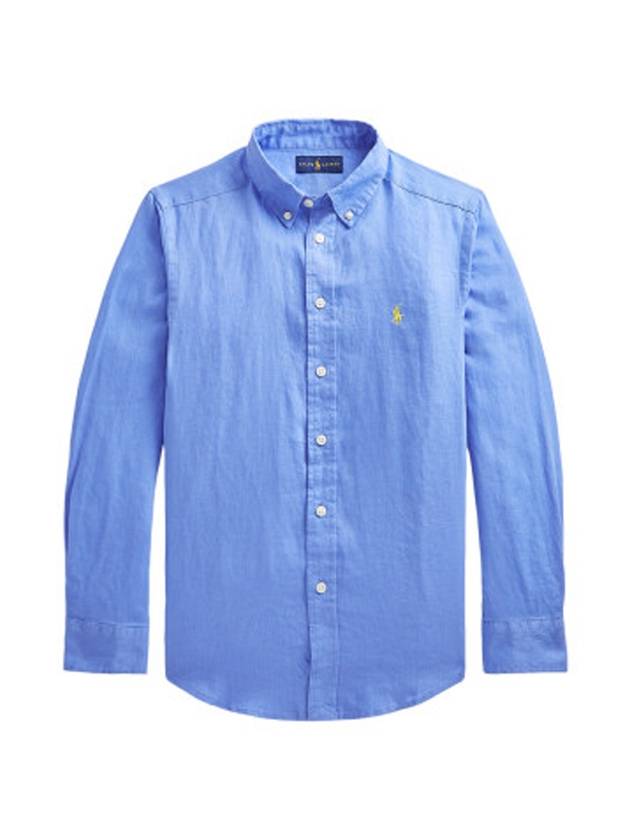 Classic Fit Linen Long Sleeve Shirt Blue - POLO RALPH LAUREN - BALAAN 1