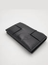 Intrecciato Cassette Leather Flap Card Wallet Black - BOTTEGA VENETA - BALAAN 7