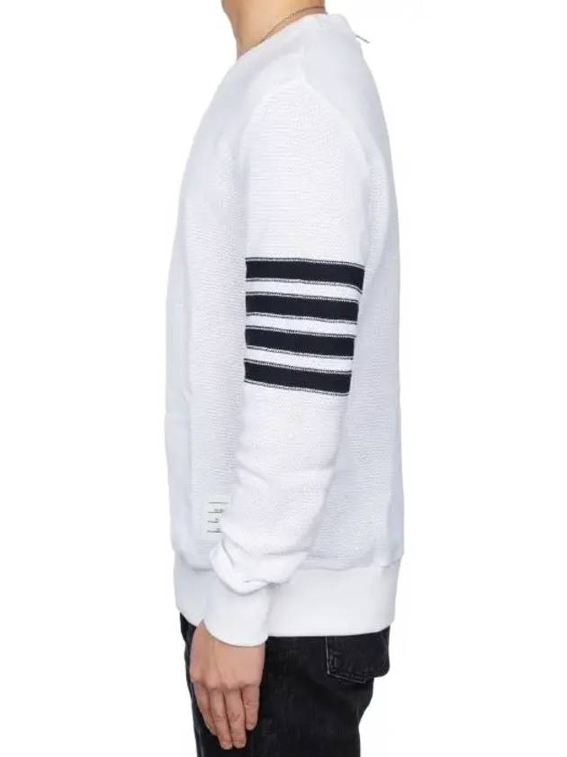 Open Raschel Stitch 4-Bar Sweatshirt White - THOM BROWNE - BALAAN 6