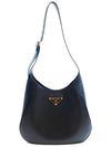 Triangle Logo Leather Shoulder Bag Black - PRADA - BALAAN 2