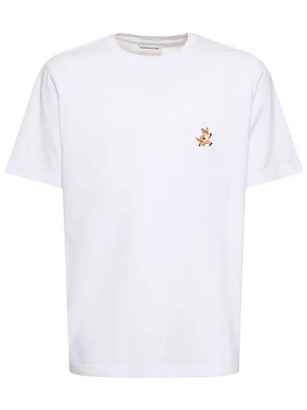 Speedy Fox Patch Comfort Short Sleeve T-Shirt White - MAISON KITSUNE - BALAAN 1