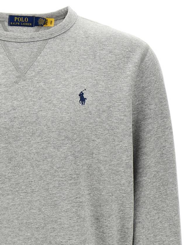 Embroidered Logo Pony Crew Neck Sweatshirt Grey - POLO RALPH LAUREN - BALAAN 4