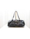 Used Luxury Daall Vintage Black Leather D Ring Shoulder Bag - DIOR - BALAAN 1