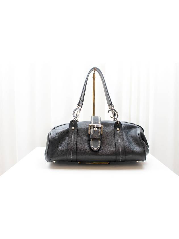 Used Luxury Daall Vintage Black Leather D Ring Shoulder Bag - DIOR - BALAAN 1