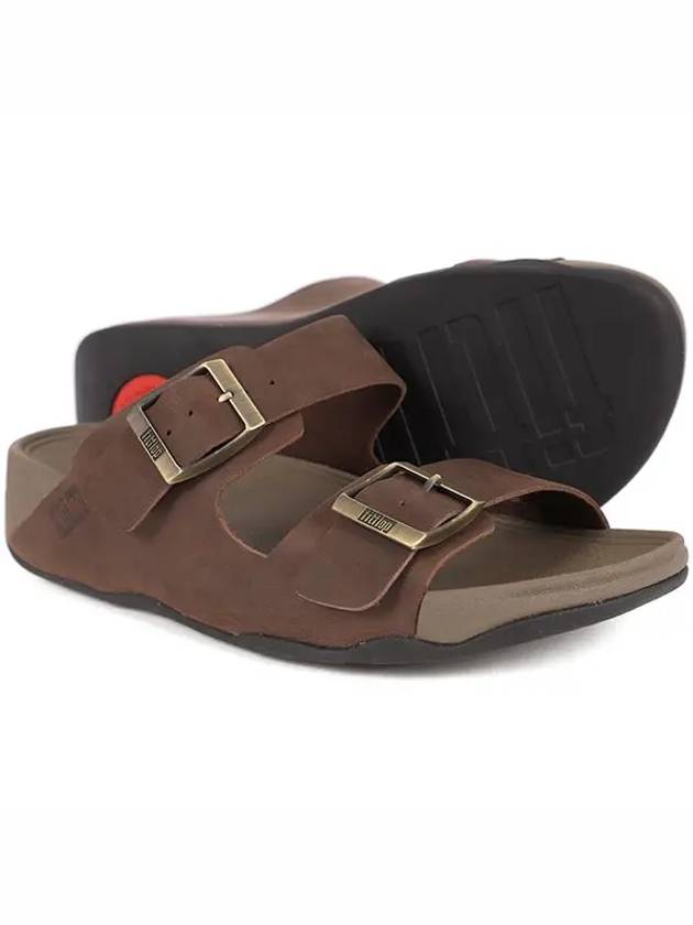 Men's Van Gogh Moc Buckle Nubuck Slippers Brown - FITFLOP - BALAAN 3