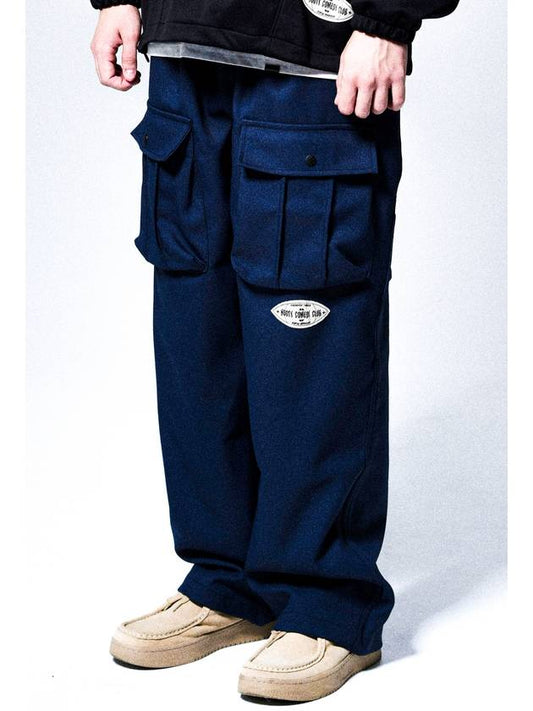 NUMBER EIGHT WIDE CARGO PANTS NAVY - FREAKISH BUILDING - BALAAN 1