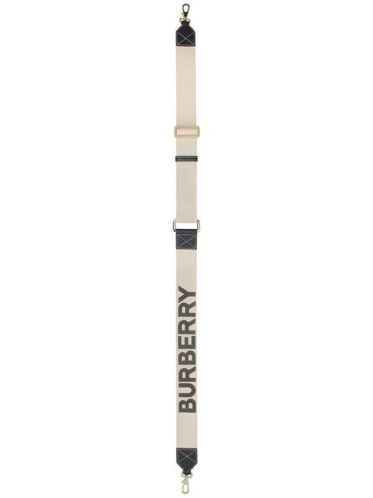 Logo Applique leather shoulder strap white - BURBERRY - BALAAN 1