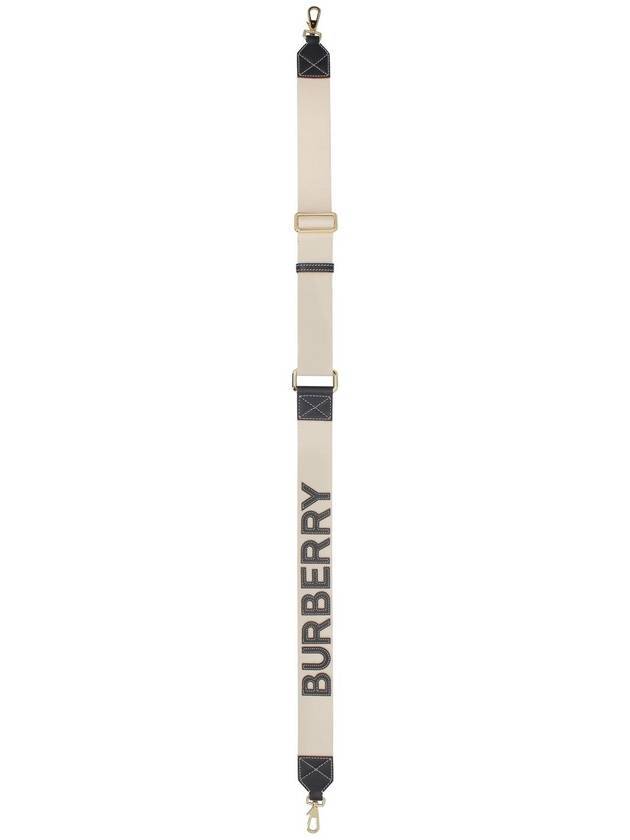 Logo Applique leather shoulder strap white - BURBERRY - BALAAN 1