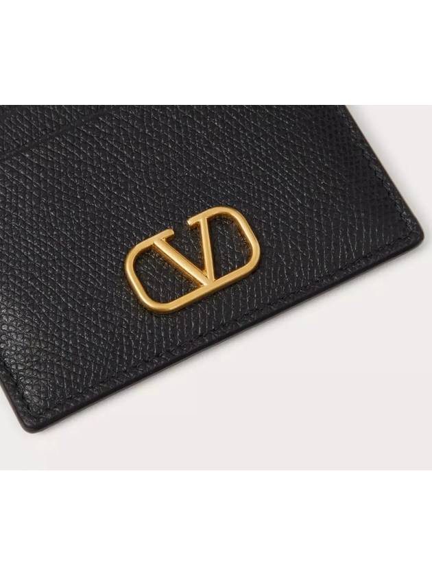 V Logo Signature Card Wallet Black - VALENTINO - BALAAN 5