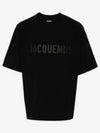 Le Typo Cotton Short Sleeve T-shirt Black - JACQUEMUS - BALAAN 2