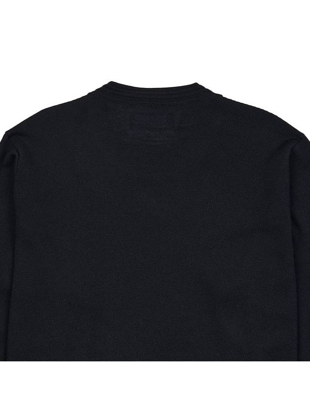 Regular Fit Crew Neck Wool Knit Top Black - STONE ISLAND - BALAAN 8