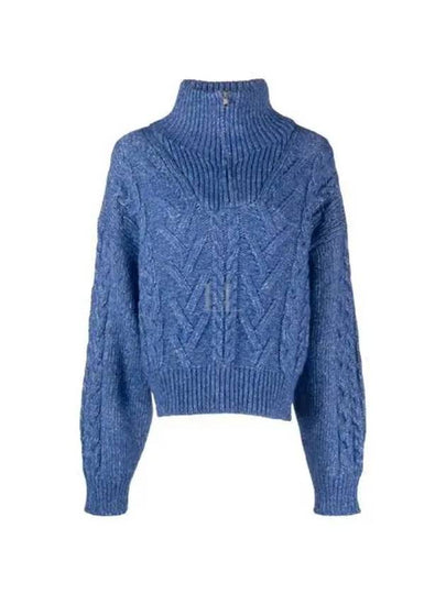 Ribbed Knit Turtleneck Blue - GANNI - BALAAN 2