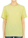 Women's Perfect Organic Slub Cotton Short Sleeves T-shirt Lime - THEORY - BALAAN 2