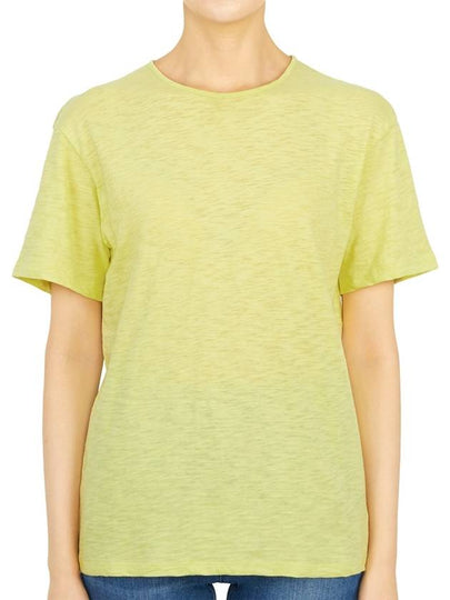 Women's Perfect Organic Slub Cotton Short Sleeves T-shirt Lime - THEORY - BALAAN 2