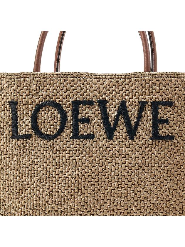 Embroidered Logo Standard Raffia Tote Bag Beige - LOEWE - BALAAN 7