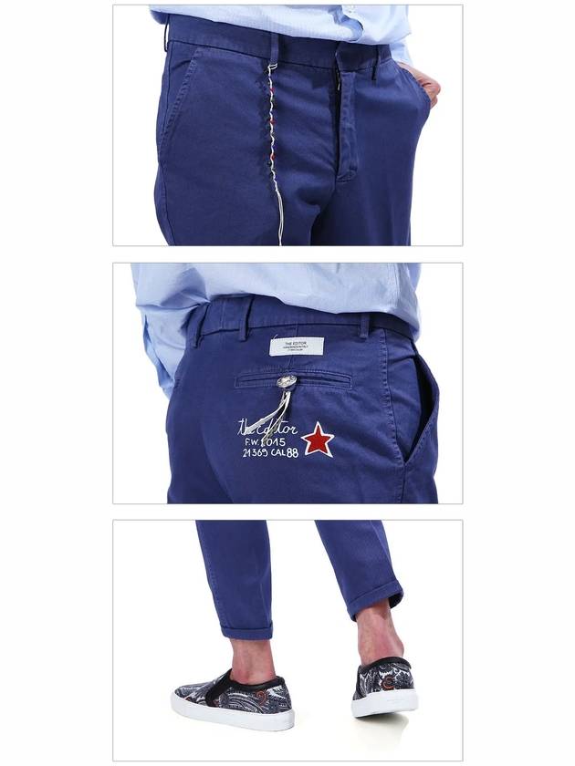 Chino Straight Pants Blue - THE EDITOR - BALAAN.