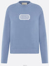 Couture Embroidered Cashmere Jersey Knit Top Blue - DIOR - BALAAN 5